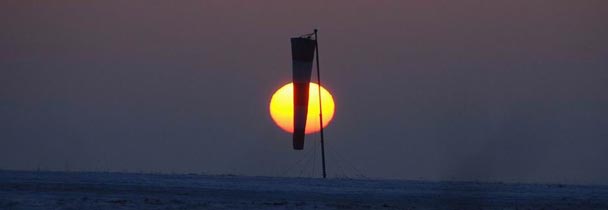 Piste au crépuscule